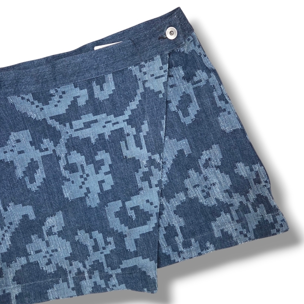 Rag & Bone Marina Denim-Jacquard Mini Wrap Skirt - Picture 8 of 9